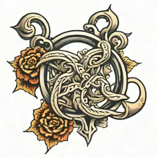 infinity and trishul trident tattoo design idea