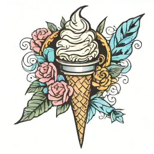 ice cream (name) tattoo design idea
