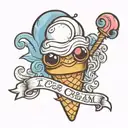 ice cream (name) tattoo design idea