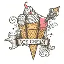 ice cream (name) tattoo design idea
