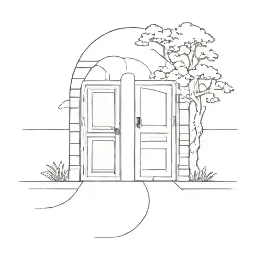 Doors leading a pathway tattoo design idea