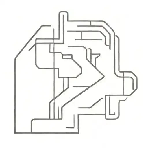 A crossroad with hidden pathways like a maze tattoo design idea