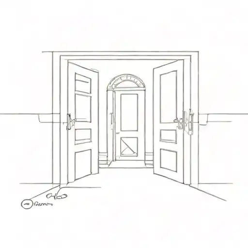 Doors leading a pathway tattoo design idea