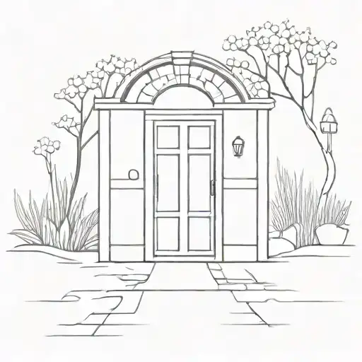 Doors leading a pathway tattoo design idea