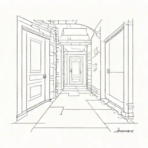 Doors leading a pathway tattoo design idea