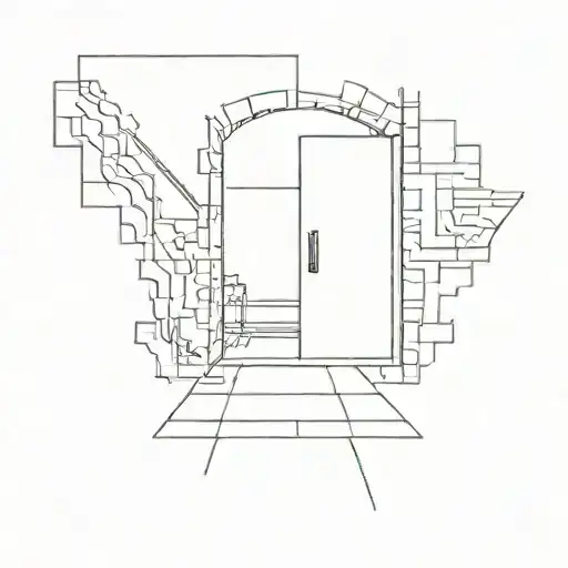 door pathway tattoo design idea