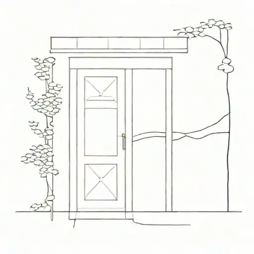 door pathway tattoo design idea