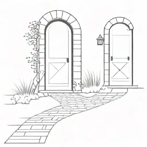 Doors leading a pathway tattoo design idea