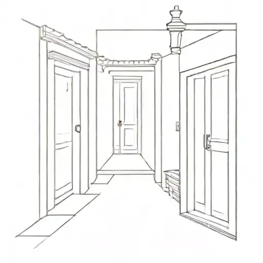 Doors leading a pathway tattoo design idea