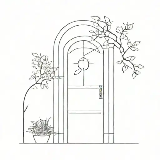 door pathway tattoo design idea