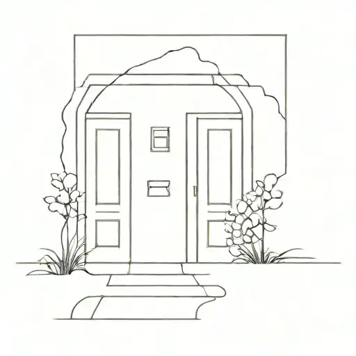 Doors leading a pathway tattoo design idea