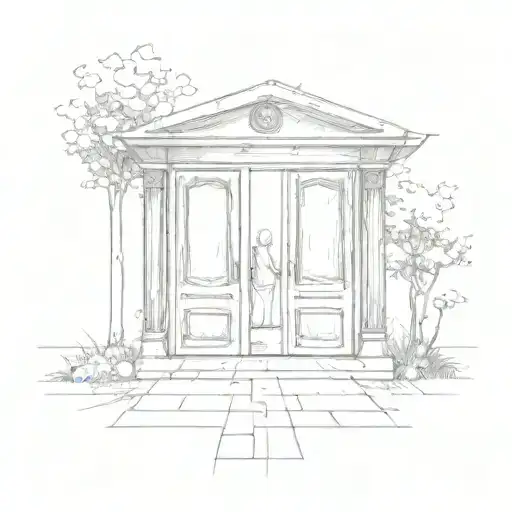 two doors open choosing crossroad tattoo design idea