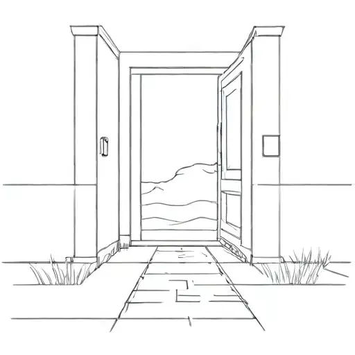 Doors leading a pathway tattoo design idea