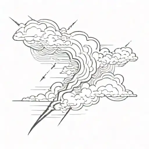 lightening bolt in sky tattoo design idea
