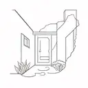 door pathway tattoo design idea