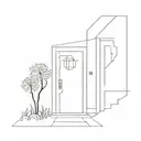 door pathway tattoo design idea