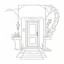 door pathway tattoo design idea