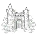 door way leading to a maze of a castle tattoo design idea