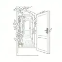 door pathway tattoo design idea