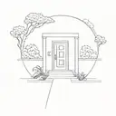 door pathway tattoo design idea