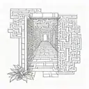 door way leading to a maze tattoo design idea