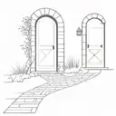 Doors leading a pathway tattoo design idea