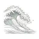 Wave crashing ocean waves tattoo design idea