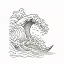 Wave crashing ocean waves tattoo design idea