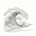 Wave crashing ocean waves tattoo design idea