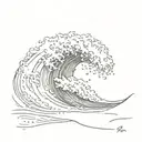 Wave crashing ocean waves tattoo design idea
