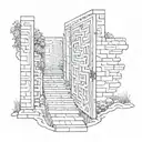 door way leading to a maze tattoo design idea
