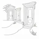 Doors leading a pathway tattoo design idea