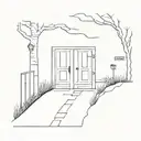 Doors leading a pathway tattoo design idea