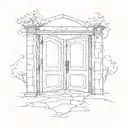 two doors open choosing crossroad tattoo design idea