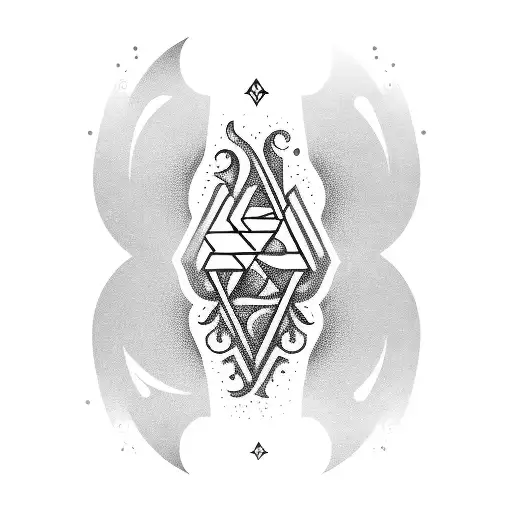 Aquarius and Taurus love symbols tattoo design idea