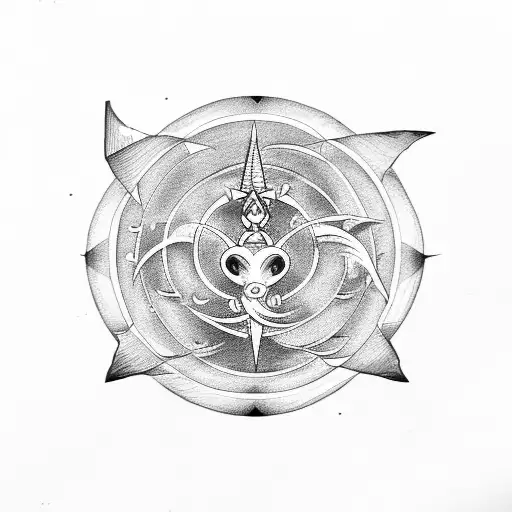 Aquarius and Taurus love symbols tattoo design idea