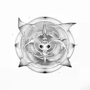 Aquarius and Taurus love symbols tattoo design idea