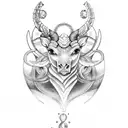Aquarius and Taurus love symbols tattoo design idea