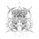 Aquarius and Taurus love symbols tattoo design idea