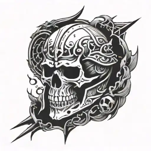 skull knight and void berserk symbol tattoo design idea