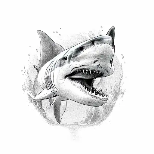 White shark tattoo design idea