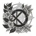chi Rho surrounded by wreath  tattoo design idea