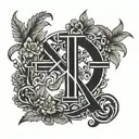 chi Rho surrounded by wreath  tattoo design idea
