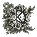 chi Rho surrounded by wreath  tattoo design idea