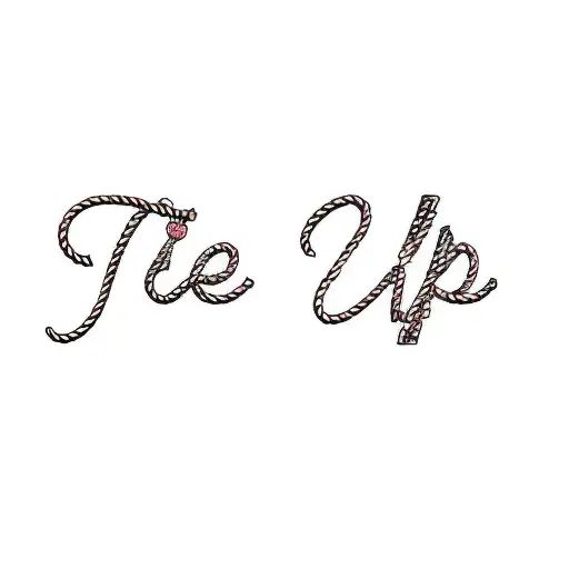 the word tie up tattoo design idea