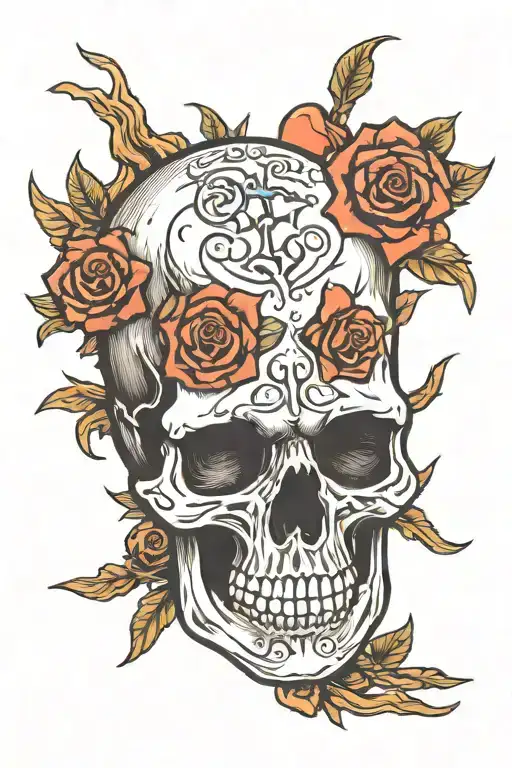 Skull Bones Rockabilly tattoo design idea