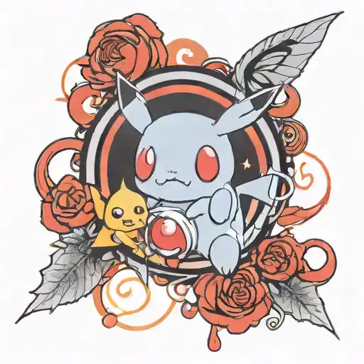ghost type pokemon with a blood moon tattoo design idea