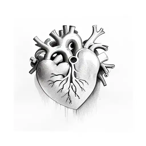 human heart tattoo design idea