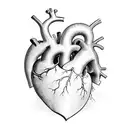human heart tattoo design idea