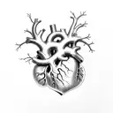 human heart tattoo design idea